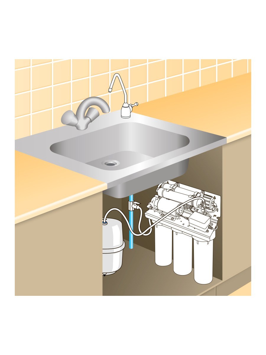 Система обратного осмоса Prio Новая Вода Start Osmos OU580 применяется для эффективной очистки воды, удаляет вредные примеси и делает воду безопасной для питья.